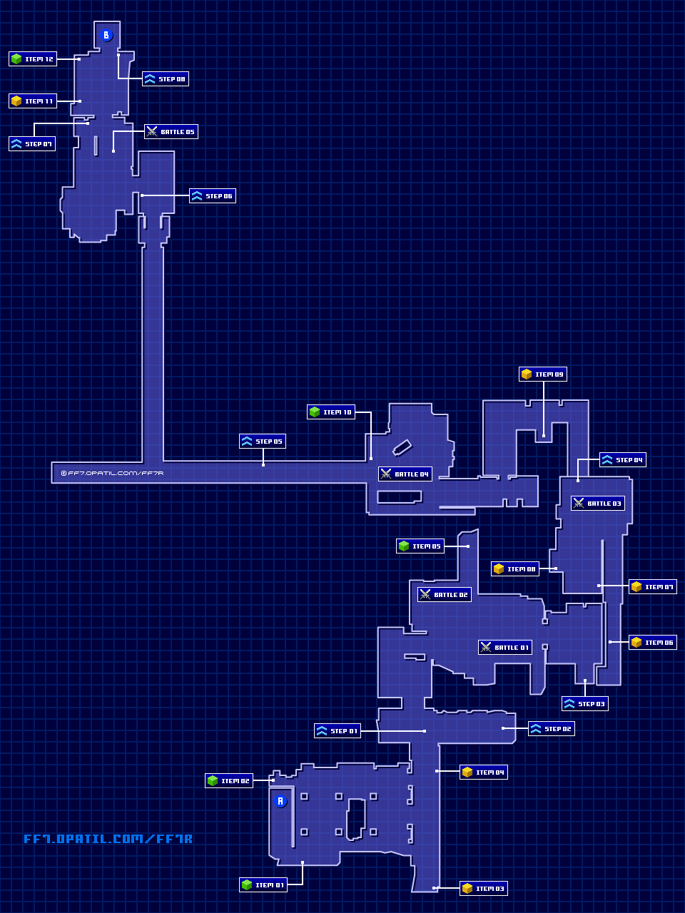 壱番魔晄炉駅 2Fのマップ画像 ／ FF7リメイク攻略・ファイナルファンタジー7リメイク攻略