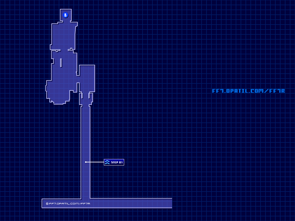 壱番魔晄炉駅2F 脱出時のマップ画像 ／ FF7リメイク攻略・ファイナルファンタジー7リメイク攻略