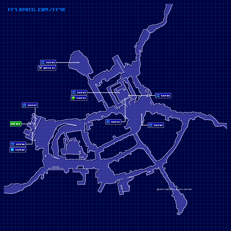 七番街スラム居住区 作戦会議のマップ画像 ／ FF7リメイク攻略・ファイナルファンタジー7リメイク攻略