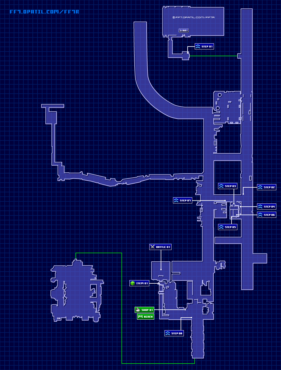 七番街社宅地区のマップ画像 ／ FF7リメイク攻略・ファイナルファンタジー7リメイク攻略
