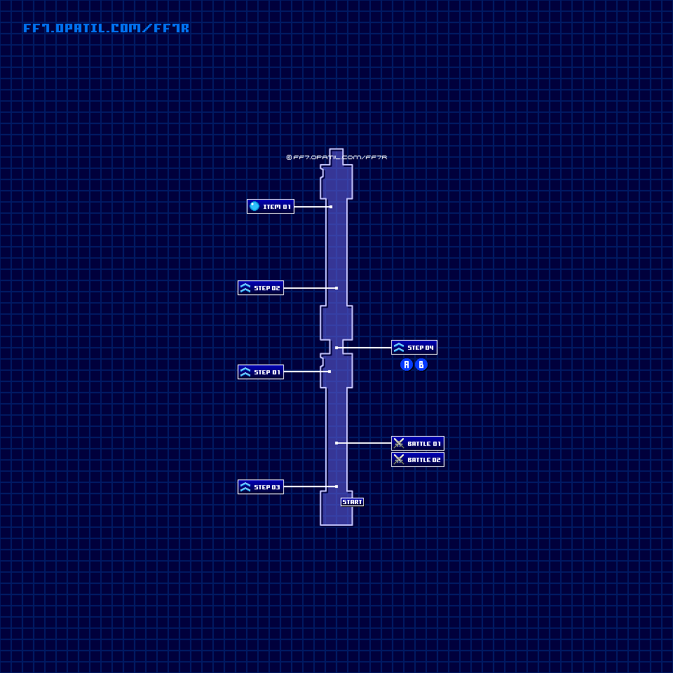 四番街駅行 臨時列車 客室車両のマップ画像 ／ FF7リメイク攻略・ファイナルファンタジー7リメイク攻略