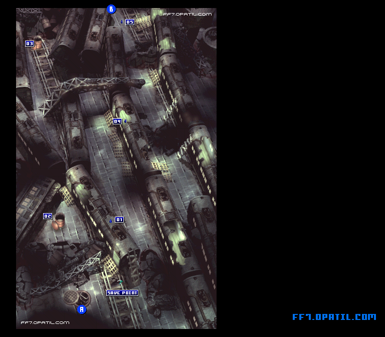 七番街・列車墓場1 マップ画像：ファイナルファンタジー7 完全攻略