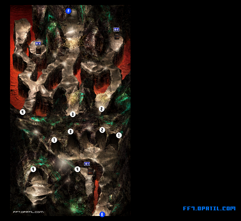 ギ族の洞窟4 マップ画像：ファイナルファンタジー7 完全攻略