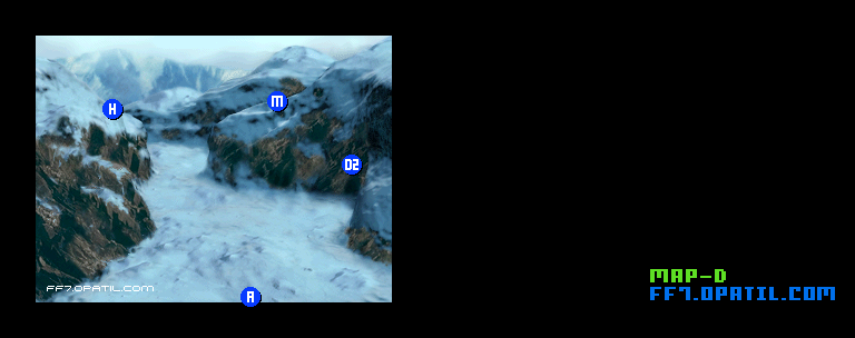 大氷河：エリアD マップ画像：ファイナルファンタジー7 完全攻略