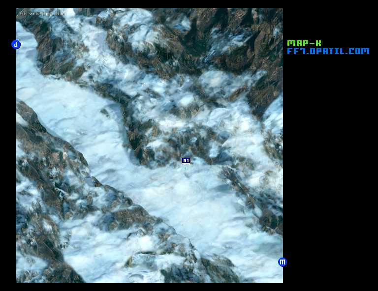 大氷河：エリアK マップ画像：ファイナルファンタジー7 完全攻略