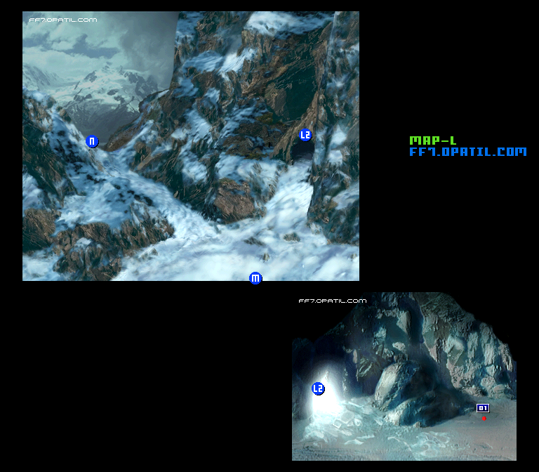 大氷河：エリアL マップ画像：ファイナルファンタジー7 完全攻略