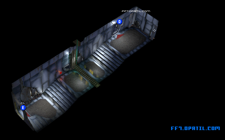 潜水艦ドックへの通路5 マップ画像：ファイナルファンタジー7 完全攻略