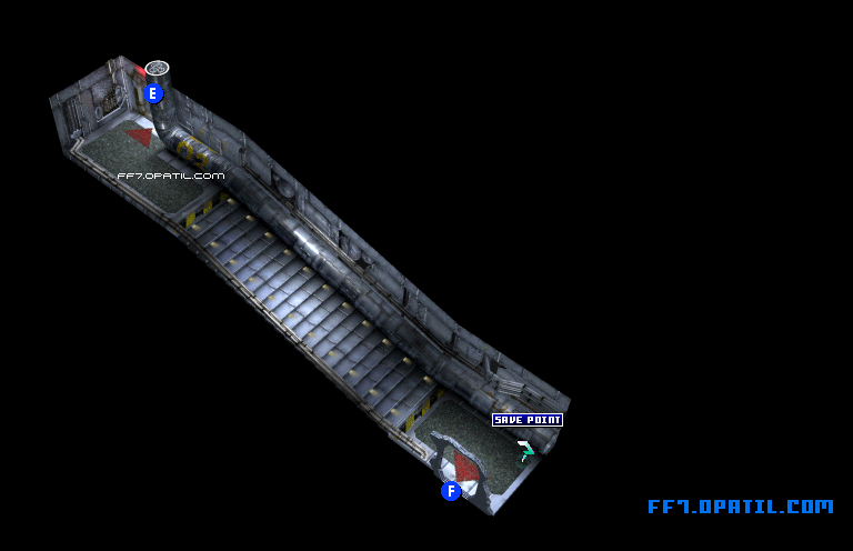 潜水艦ドックへの通路6 マップ画像：ファイナルファンタジー7 完全攻略