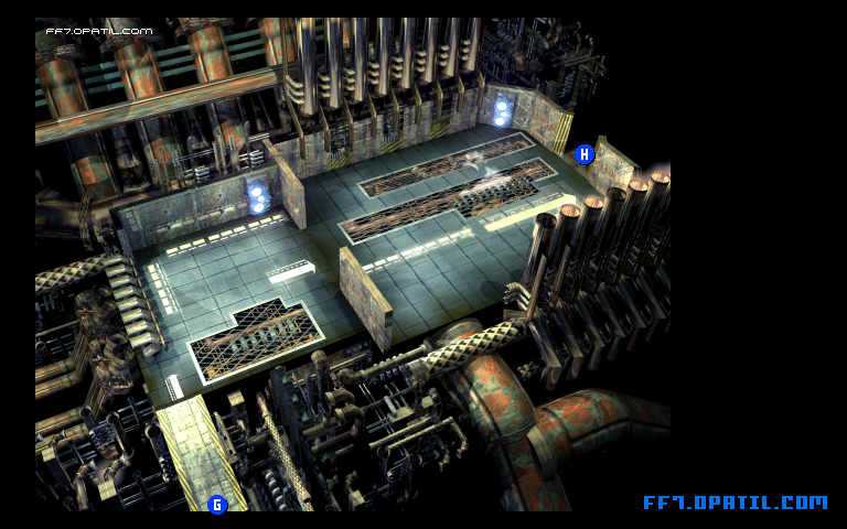 潜水艦ドック・海底魔晄炉5 マップ画像：ファイナルファンタジー7 完全攻略