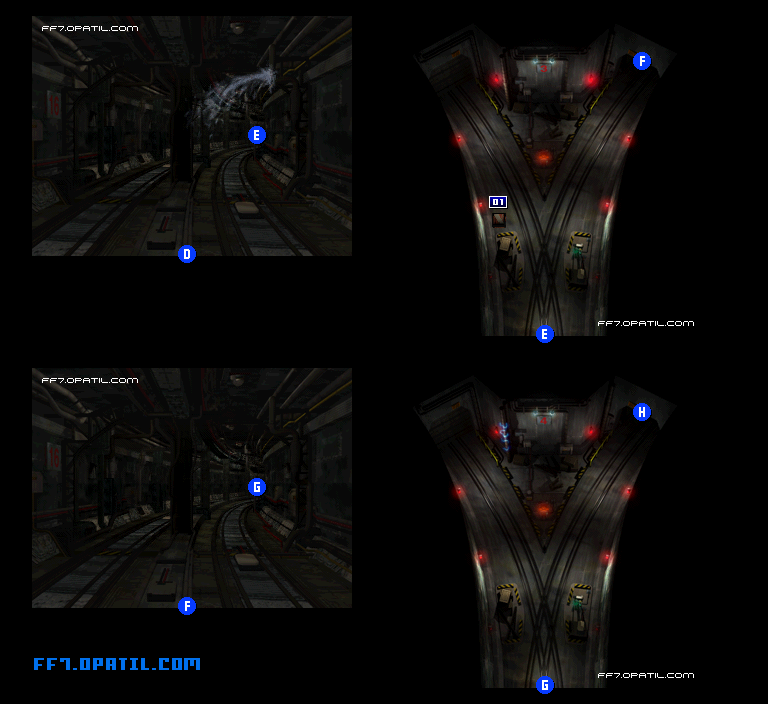 八番街螺旋トンネル2 マップ画像：ファイナルファンタジー7 完全攻略