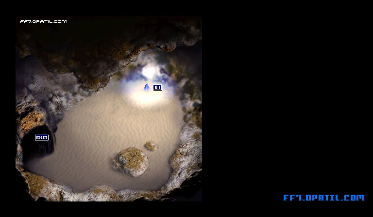 ミディール北東のマテリア洞窟1 マップ画像：ファイナルファンタジー7 完全攻略