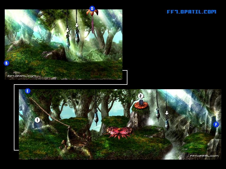 古の森（いにしえの森）3 マップ画像：ファイナルファンタジー7 完全攻略