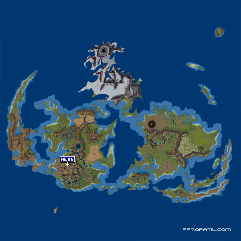 ギ族の洞窟 ─ ワールドマップ上の場所 ／ ファイナルファンタジー7 完全攻略