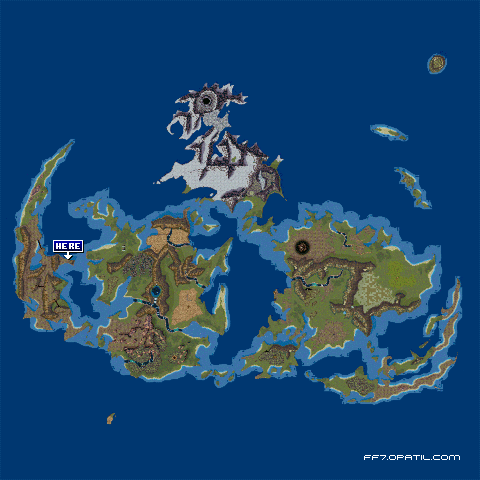 ウータイのマテリア洞窟 ─ ワールドマップ上の場所 ／ ファイナルファンタジー7 完全攻略